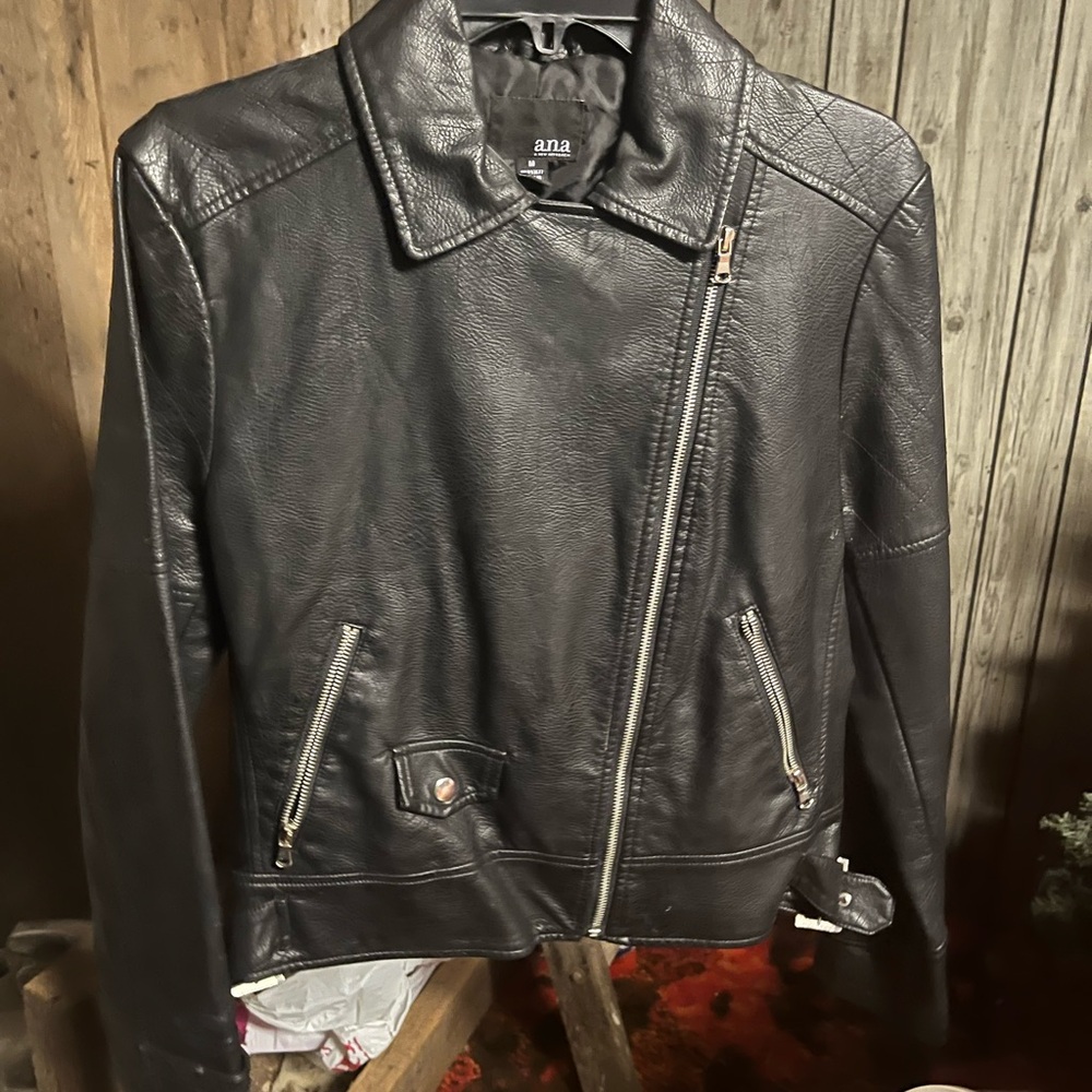 a.n.a Women's Black Leather Jacket